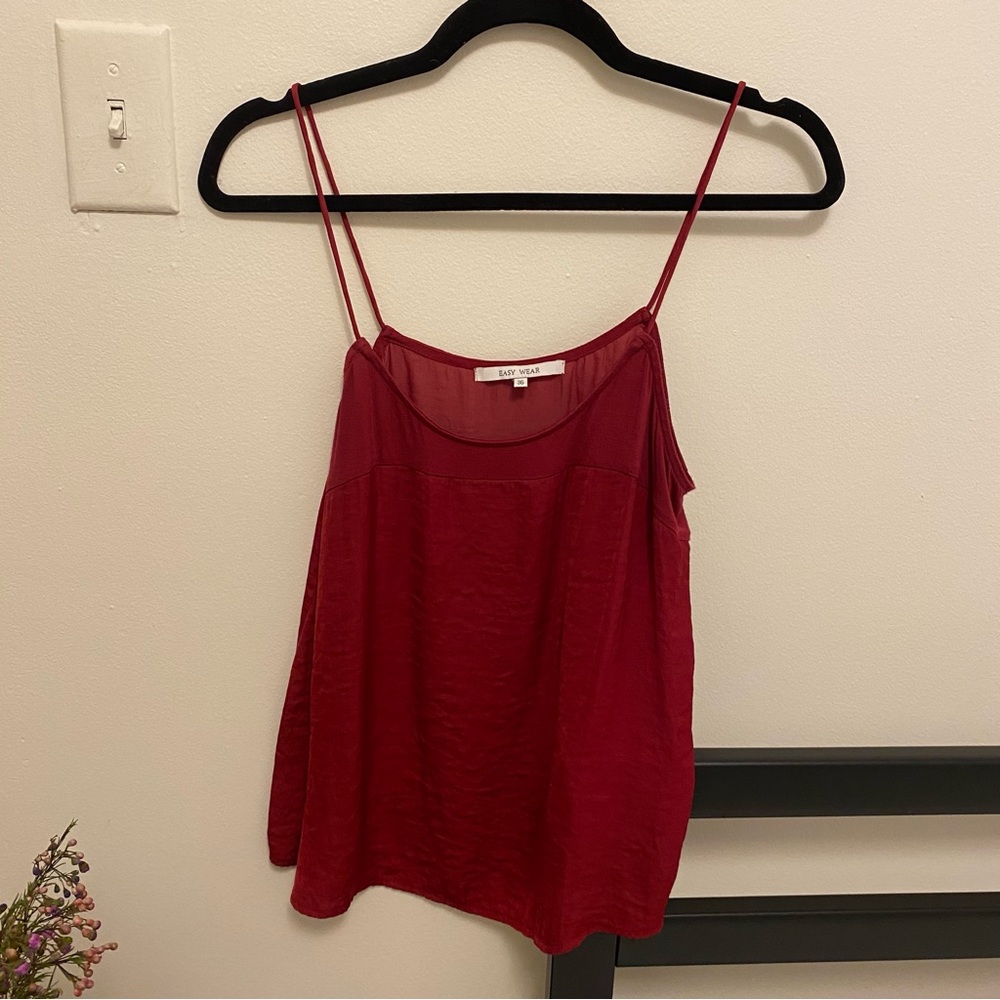 silky red tank top